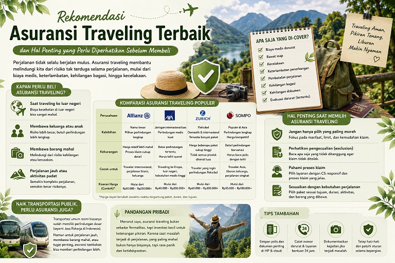 Rekomendasi Asuransi Traveling Terbaik 2026 dan Hal Penting Yang Perlu Diperhatikan Sebelum Membeli